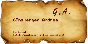 Günsberger Andrea névjegykártya