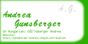 andrea gunsberger business card